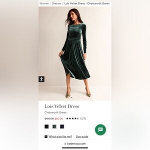 Beautiful velvet Boden Dress